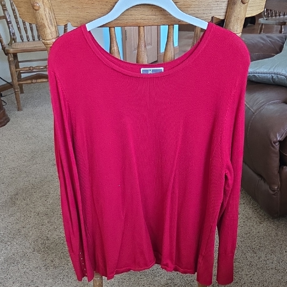 Stylish Red Crew Neck Sweater
